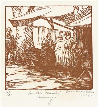 Albee, Grace (1890-1985) Eight Wood Engravings of Subjects in France.